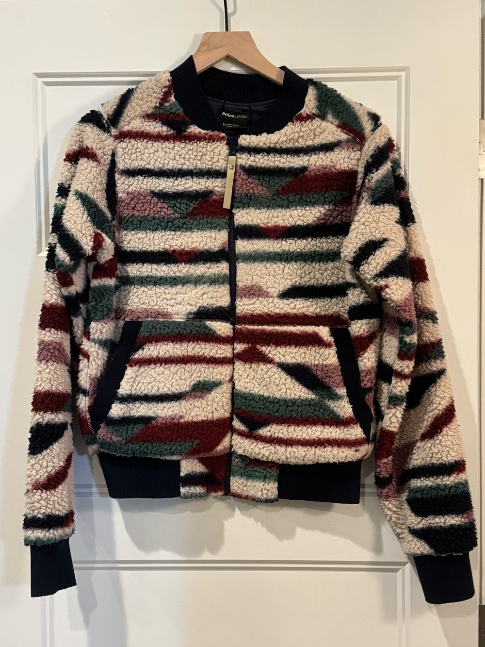PrAna Cozy Sherpa Bomber Jacket - Cream Multi